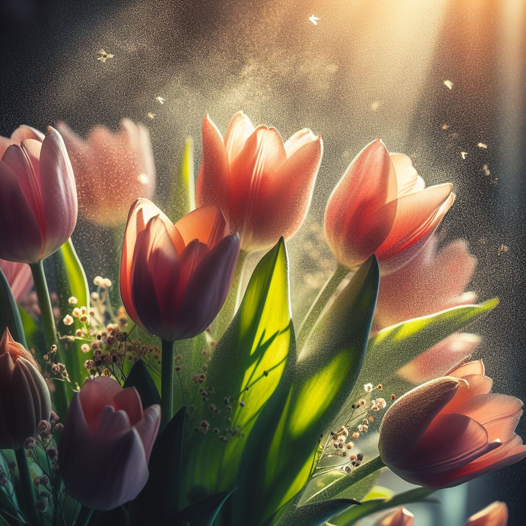 Tulpen die de lucht zuiveren